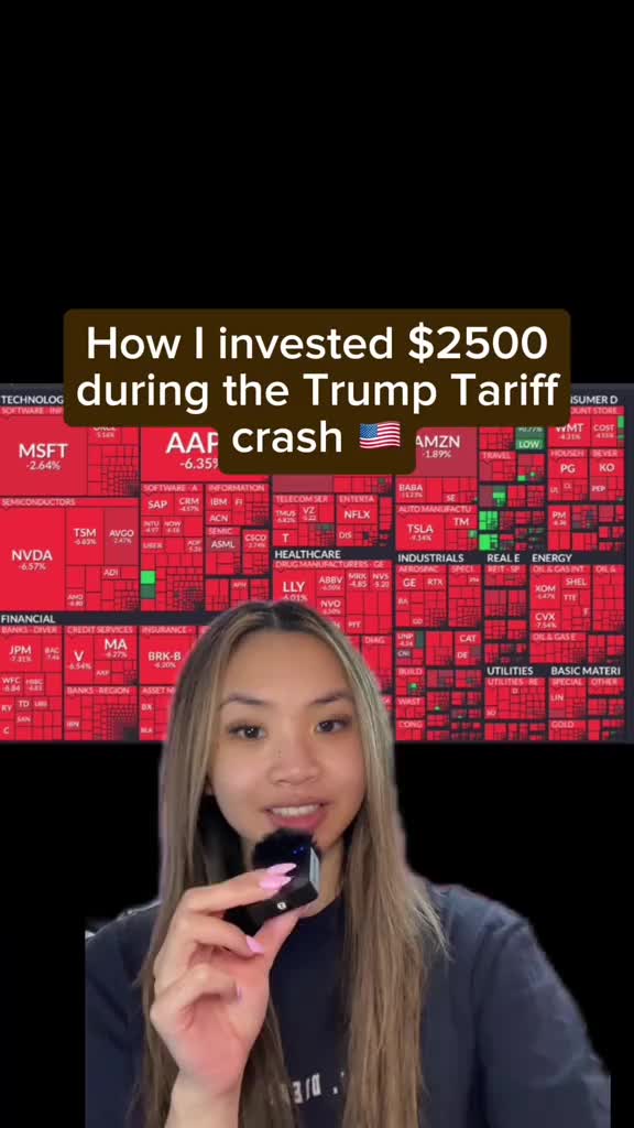 Investing with tariffs is rough ik!! But we’re in this together and here’s what I’m personally investing in 🫶 #finance