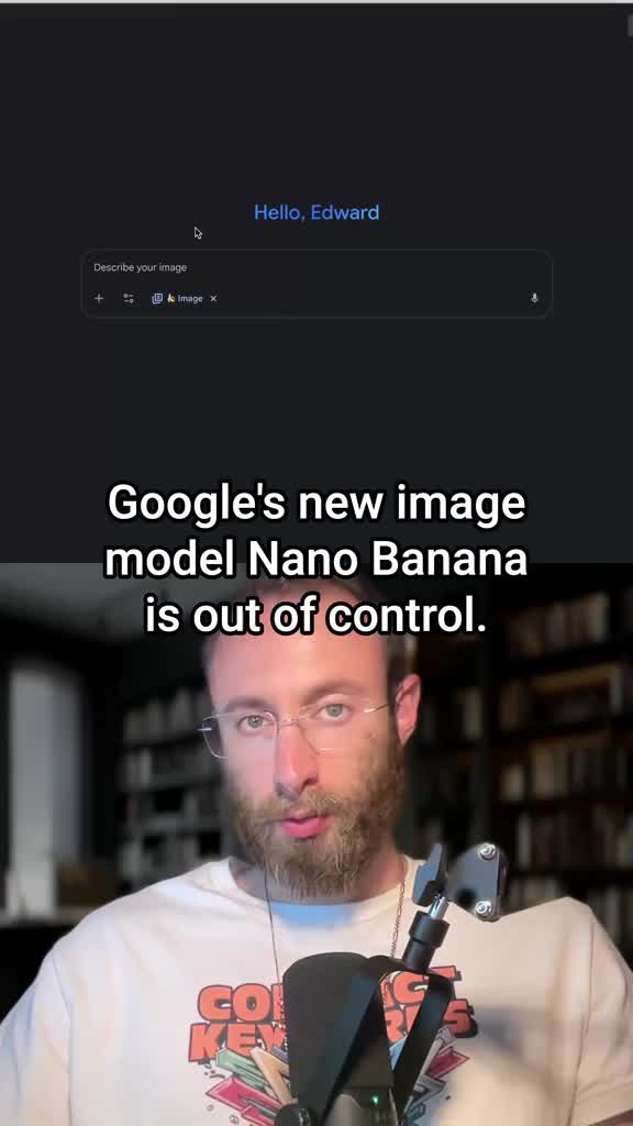Google's new image model Nano Banana is out of control.  I'm just gonna take a picture of myself right now.  Dropping th