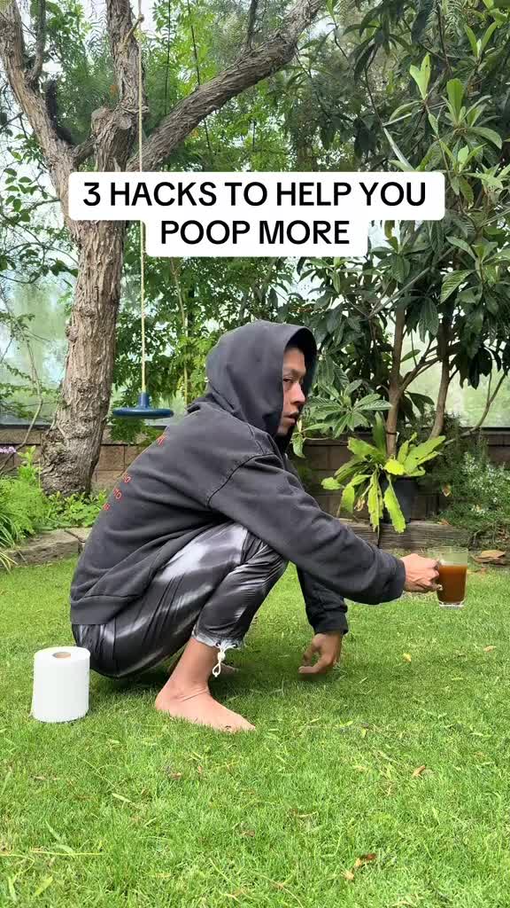 3 Hacks to Help You Poop More (Unhinged Version): 1. The Coffee + Squat + Cold Shock Combo 2. The Spicy Speedrun 3. The