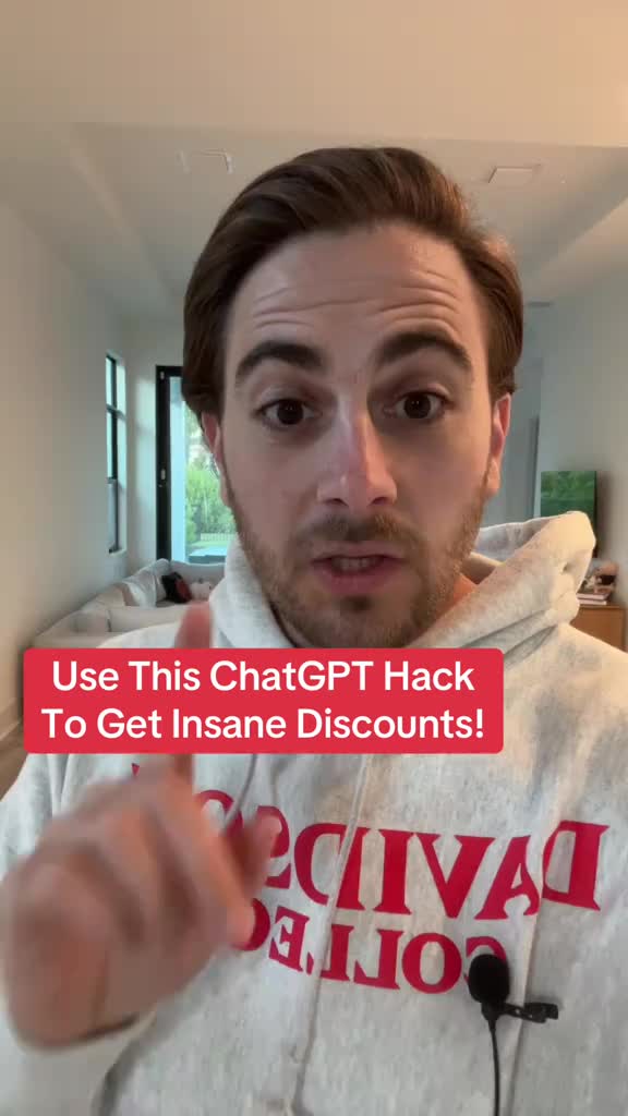 Try using this ChatGPT hack to get a discount on anything you want to buy! #chatgpt #chatgptprompts #chatgpthack