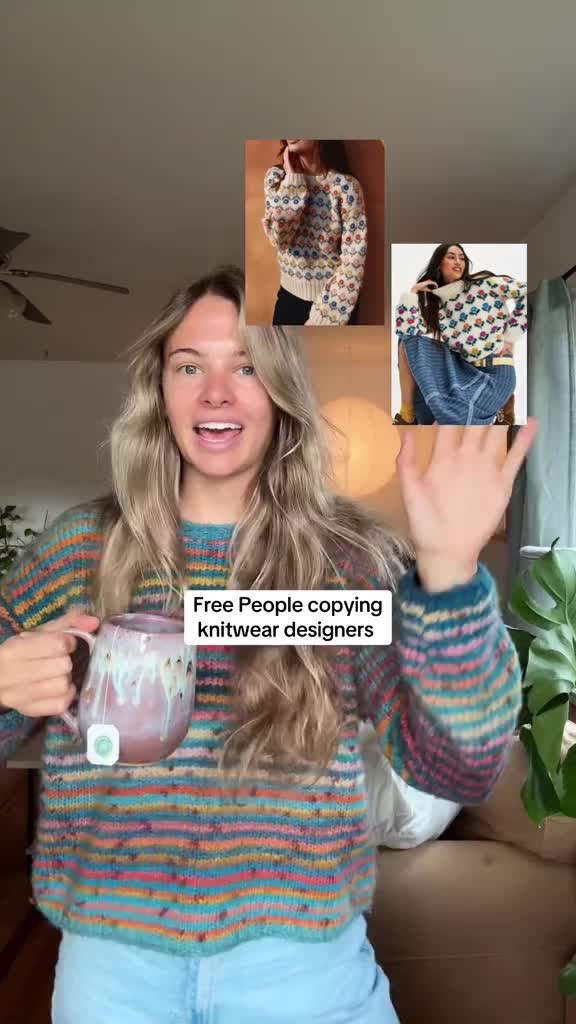 You can find the Anemone Sweater pattern on knitting for olives site! @Free People do better. #knittok #knittingforolive