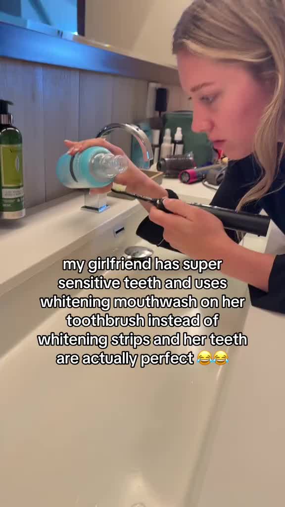 It works I’ll give her that 😂 #teethwhitening #relationshiphumor #relationshipgoals #glowup #relatable