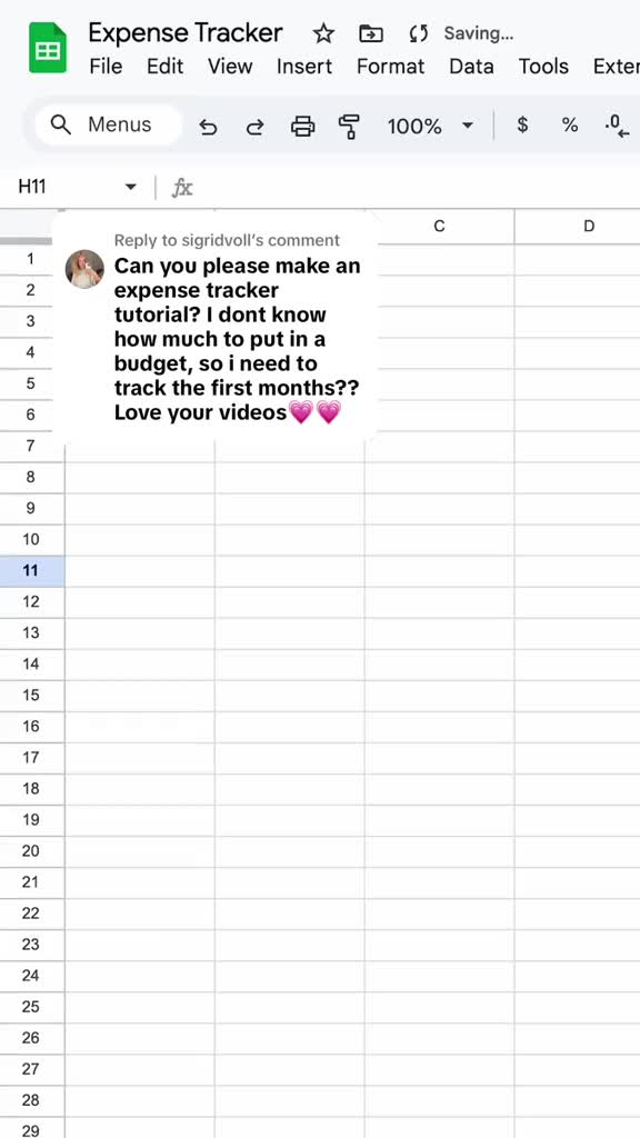 Replying to @sigridvoll let’s build an expense tracker to see where our money is going each month 👀 #spreadsheet #budge