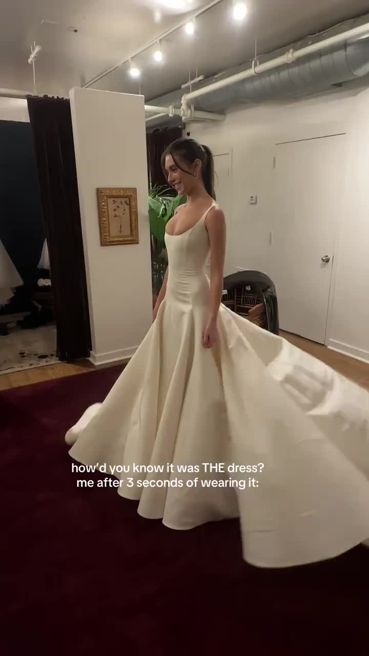 Safe to say I was sold the second it landed on my body #weddingdress