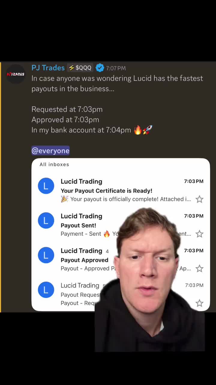 Lucid payputs are lighting fast! Code: PJ at Lucid for 40% off #trading #futurestrading #propfirmtrader