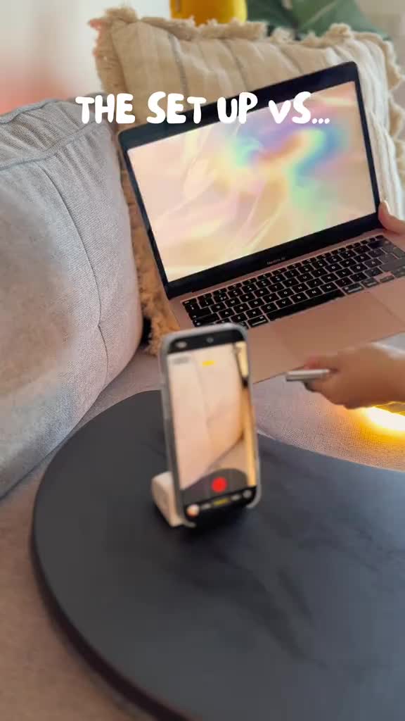 Setup vs Shot 🎥 Simple iPhone setup → cinematic result. SAVE for your next video! #ugccontent #ugccreator