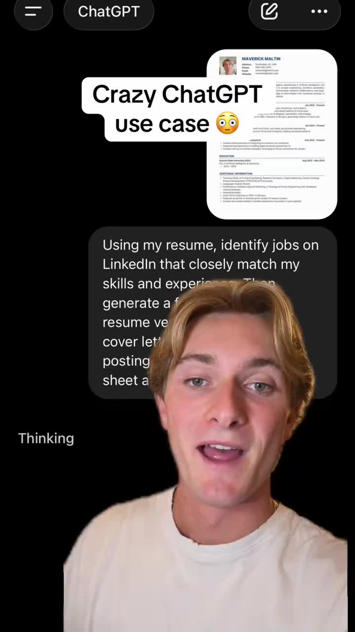 Prompt: Using my resume, identify jobs on LinkedIn that closely match my skills and experience. Then generate a fully cu