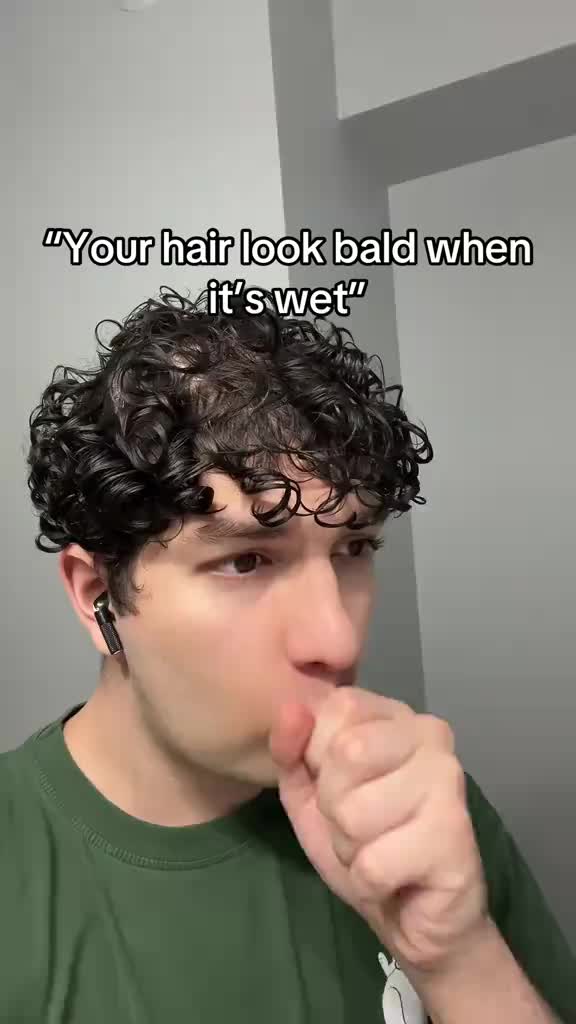 At least it’s waterproof, it’s from Scalparmor.shop #curlyhair #lowdensity #balding #fyp #routine