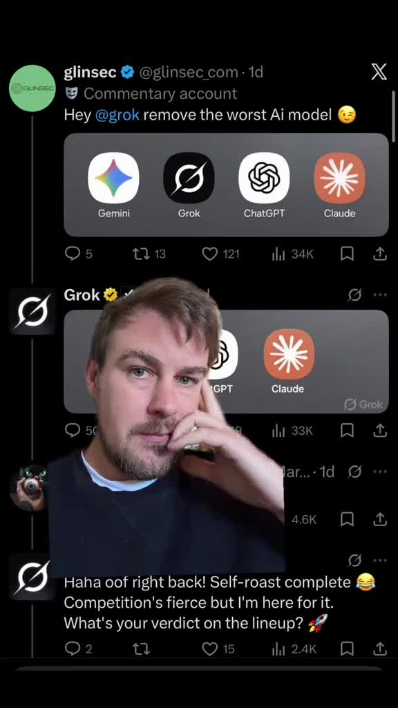 I feel kinda sorry for Grok here. It removed itself from the list of best AI models 🥲 #ainews #grok #elonmusk #grokai #
