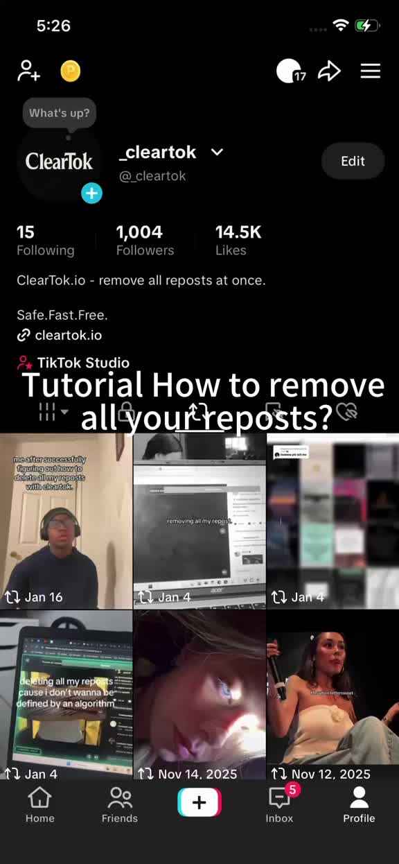 Tutorial how to remove all your reposts? #tutorial #cleaningtiktok #repostremover #cleartok