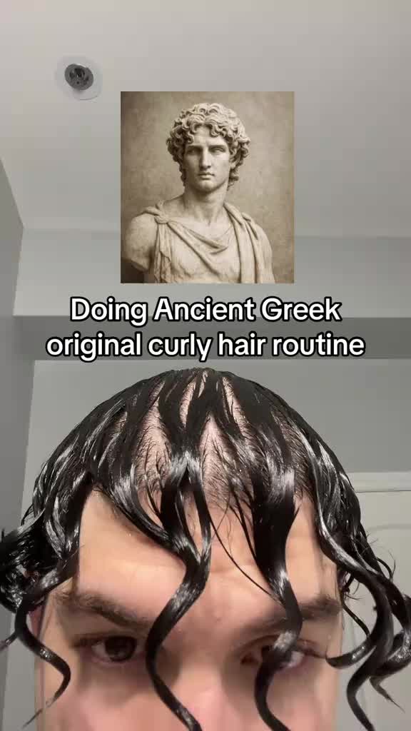 Ancient Greeks never used products or diffusers #fyp #curlyhair #routine #basedbodyworks @BASED