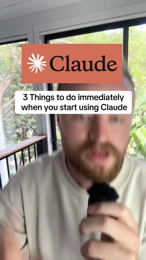 3 things to do when you start using Claude. These will all significantly improve your AI outputs and experience in Claud