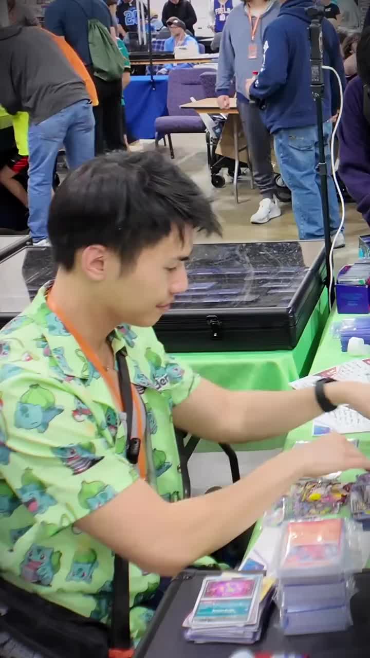 She was too scared to do her first trade… what this is what I did 👀  . . . We hope you enjoyed our Pokemon Vendor POV c