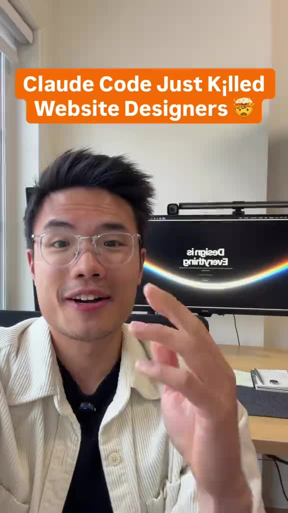 Claude Code just killed website designers. Comment “design” to get the skill sent to you. #claudecode #claude #visualstu