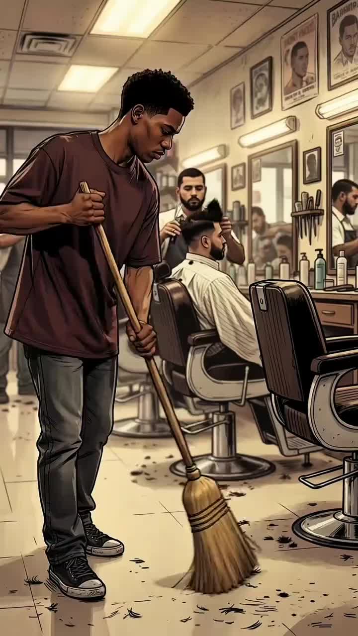 He was a $9/hour sweeper in a Brooklyn barbershop, cleaning floors and watching silently. Darnell Hayes had never cut ha