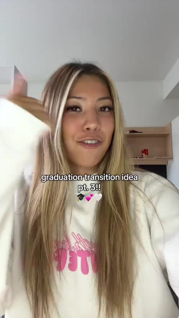 pt. 3 transition idea for GRADUATION!!💓👩🏼🎓🤍 #graduationtransition #transition #transitionideas #graduation #cla