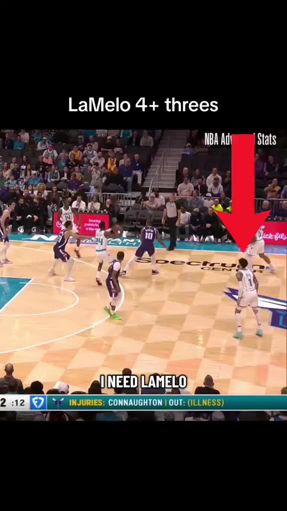 LaMelo ball just torched up Sacramento’s defends with his unguardable three pointers in the latest Charlotte home game