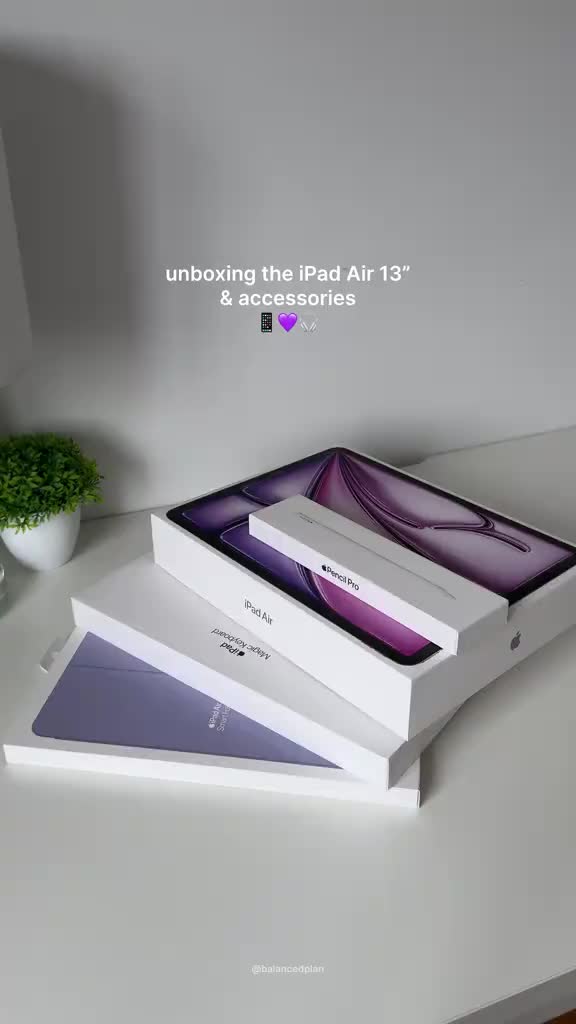 finally unboxing the iPad Air M4 13-inch and she is STUNNING📱💜  ✨ full video is up on YouTube - link in bio! #ipad #ip