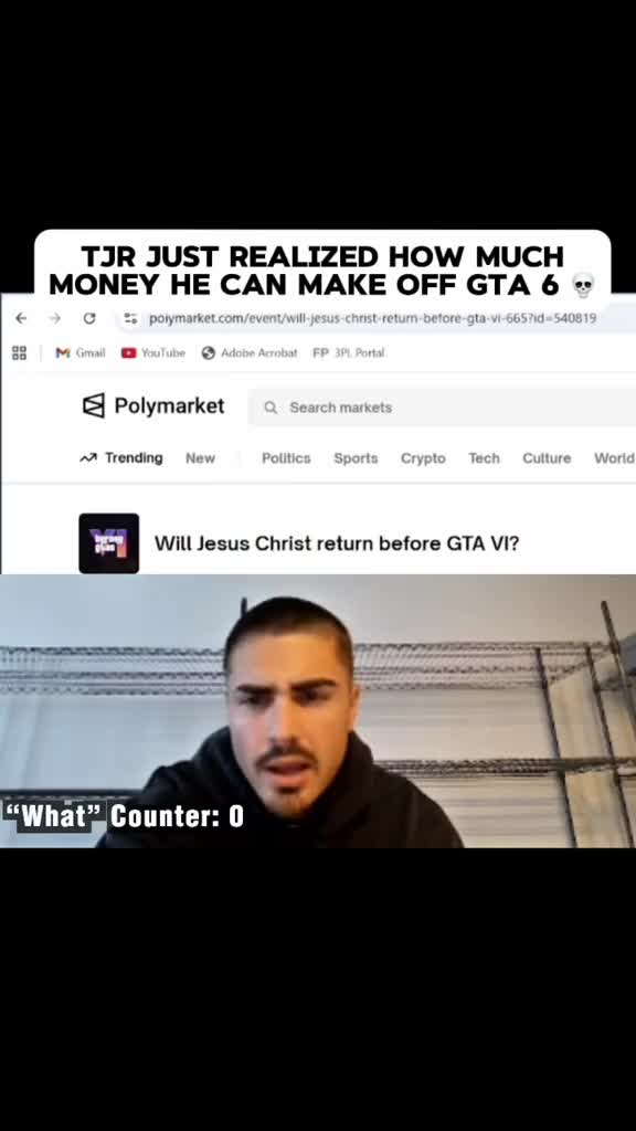 Bro is speechless 😭 @TJR #viralitypoly #TJR #polymarket #gta6