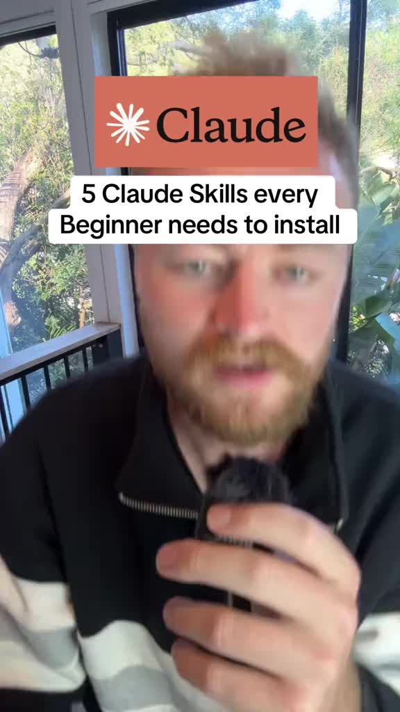 5 Claude Skills every Beginner needs to install. Learning Claude and AI can be hard as a beginner, but installing Claude