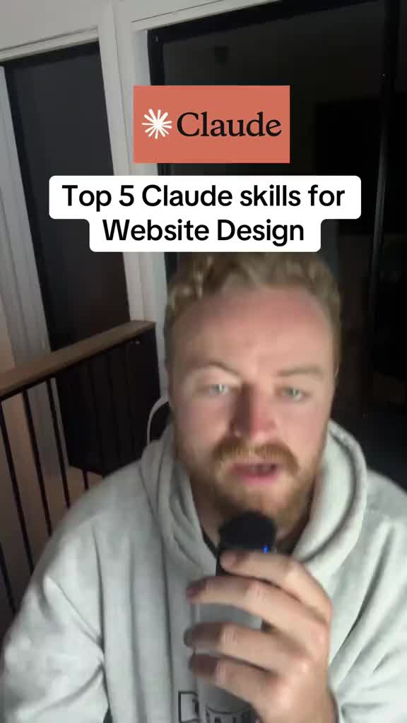 Top 5 Claude Skills to install fo creating professional website designs in Claude. If you want to learn how to create a