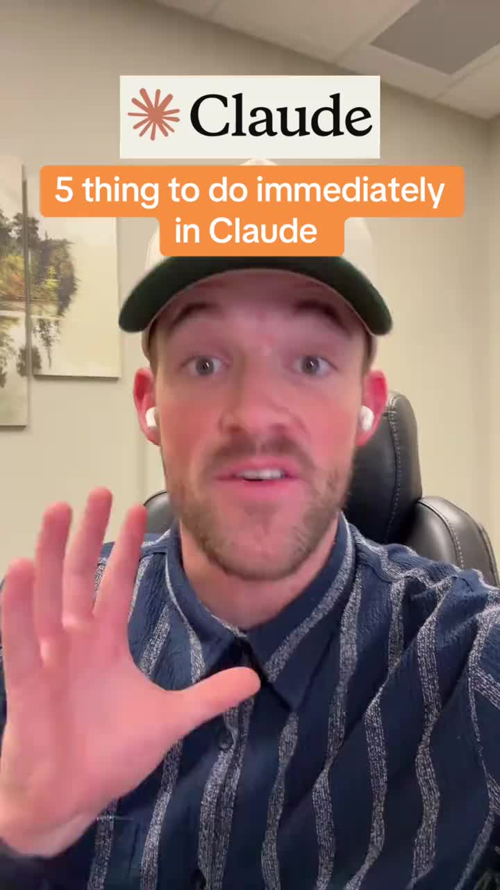 5 things to do immediately when staring to use Claude or Claude code!! Share your favorites below!! #claude #claudecode 