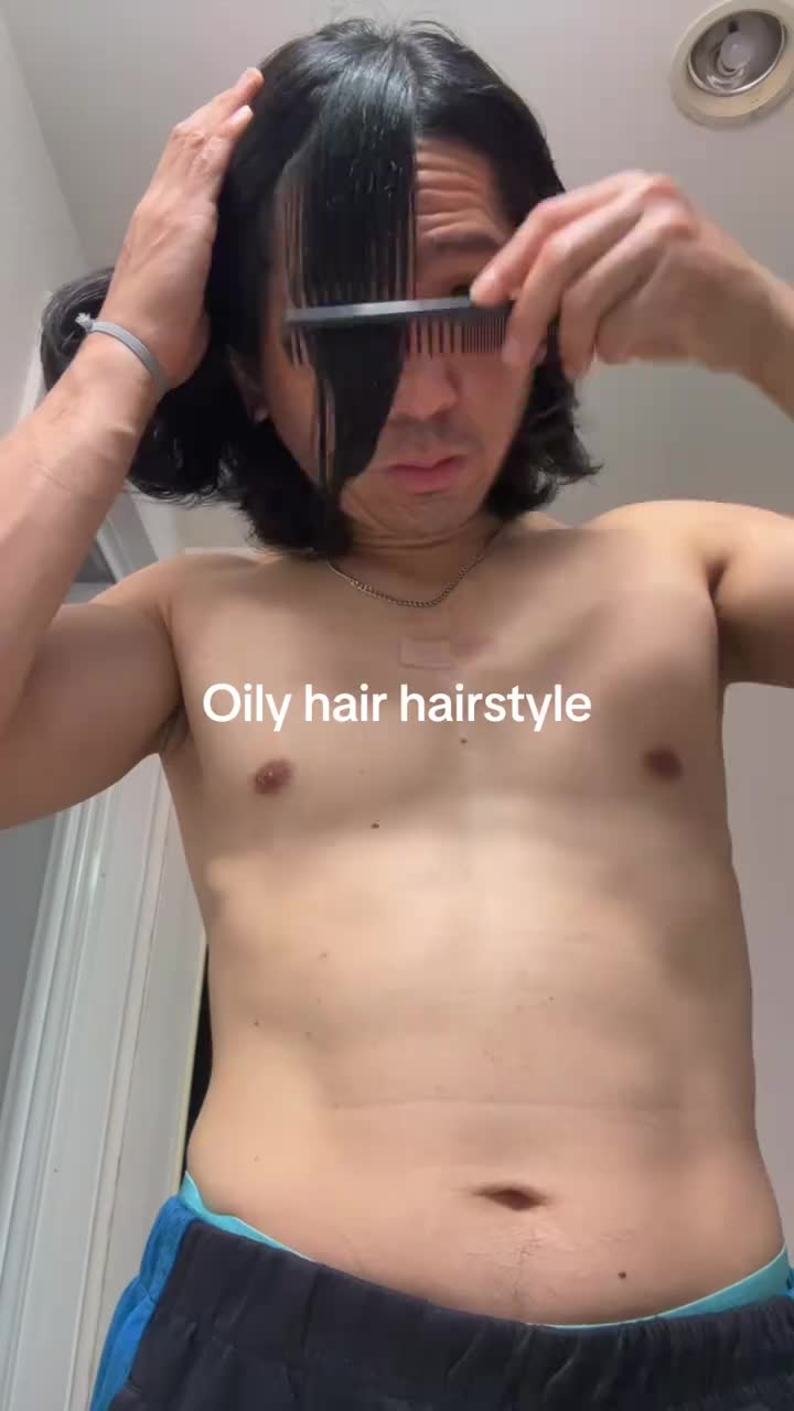 Simple hairstyle for greasy hair days #longhair #menshair #hairtok #hairstyle #fyp
