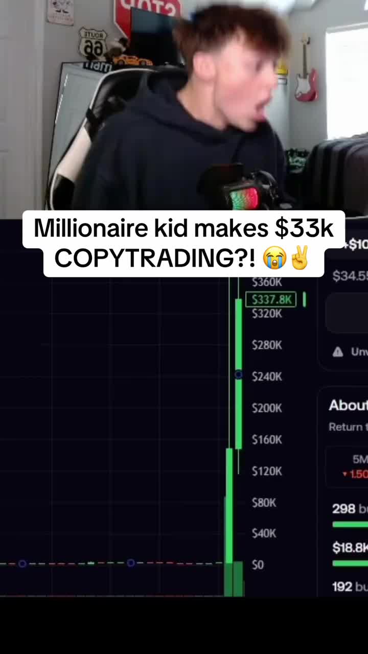 Millionaire kid makes $33k COPYTRADING?! 😭✌️#copytrading#millionaire#crypto#trading#fomo