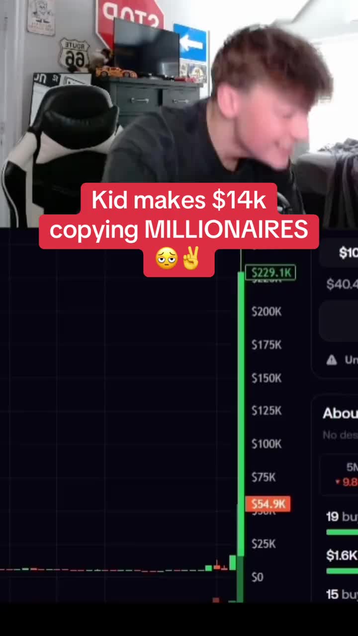 Kid makes $14k copying MILLIONAIRES 🫩✌️#copytrading#crypto#trading#millionaire#fomo