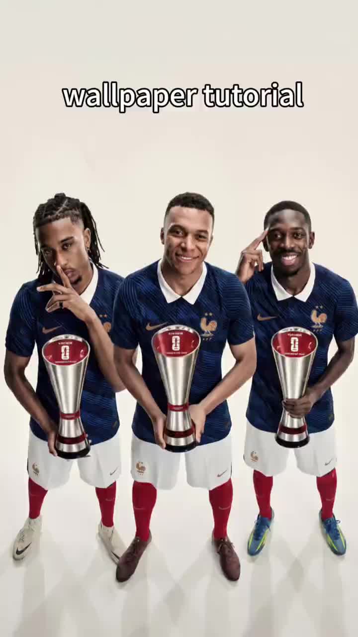 Go to the "SSME" app, search for 0216 and download the same wallpaper.  Mbappe Olise Dembele wallpaper tutorial Mbappe O