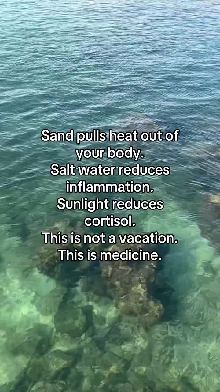 🌊 Sometimes the body does not need more noise, more scrolling, or more pushing. Sometimes it needs bare feet in the san