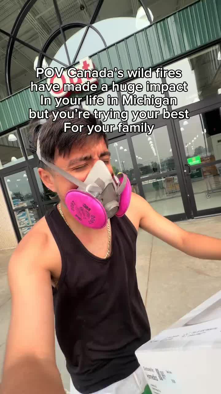 Canada’s fires has changed our lives #wildfire #michigan #airquality #canada #haze
