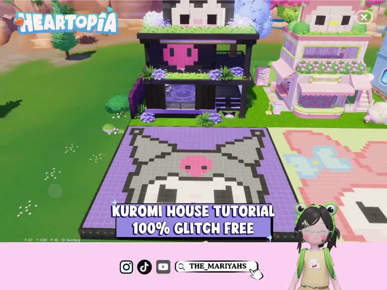 Kuromi Tutorial Part 2 | Here's the Kuromi house tutorial 👾💜🖤 100% glitch free Heartopia x Sanrio #Heartopia #Hearto
