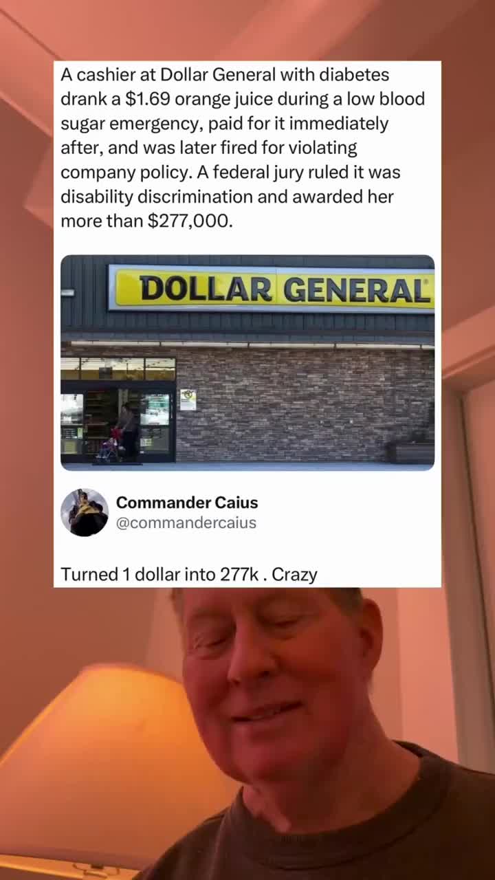 A Cashier At Dollar General Drank a $1.69 Orange Juice During A Low Blood Sugar Emergency.