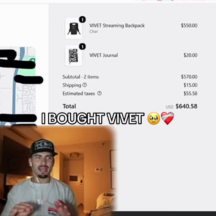Braeden shows that he has bought Vivet merch made by Kai Cenat #braeden #kaicenat #vivet #fyp #trending