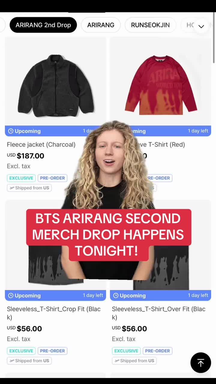 BTS ARIRANG SECOND MERCH DROP IS HAPPENING TODAY! —> 7pm Pacific —> 10 pm EST #btsupdate #bts_official_bighit #btsmerc
