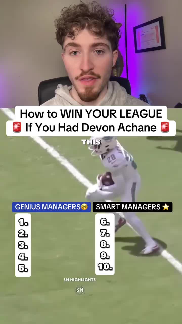 Do THIS ASAP if you had Devon Achane in fantasy football 🤯 #devonachane #fantasyfootball