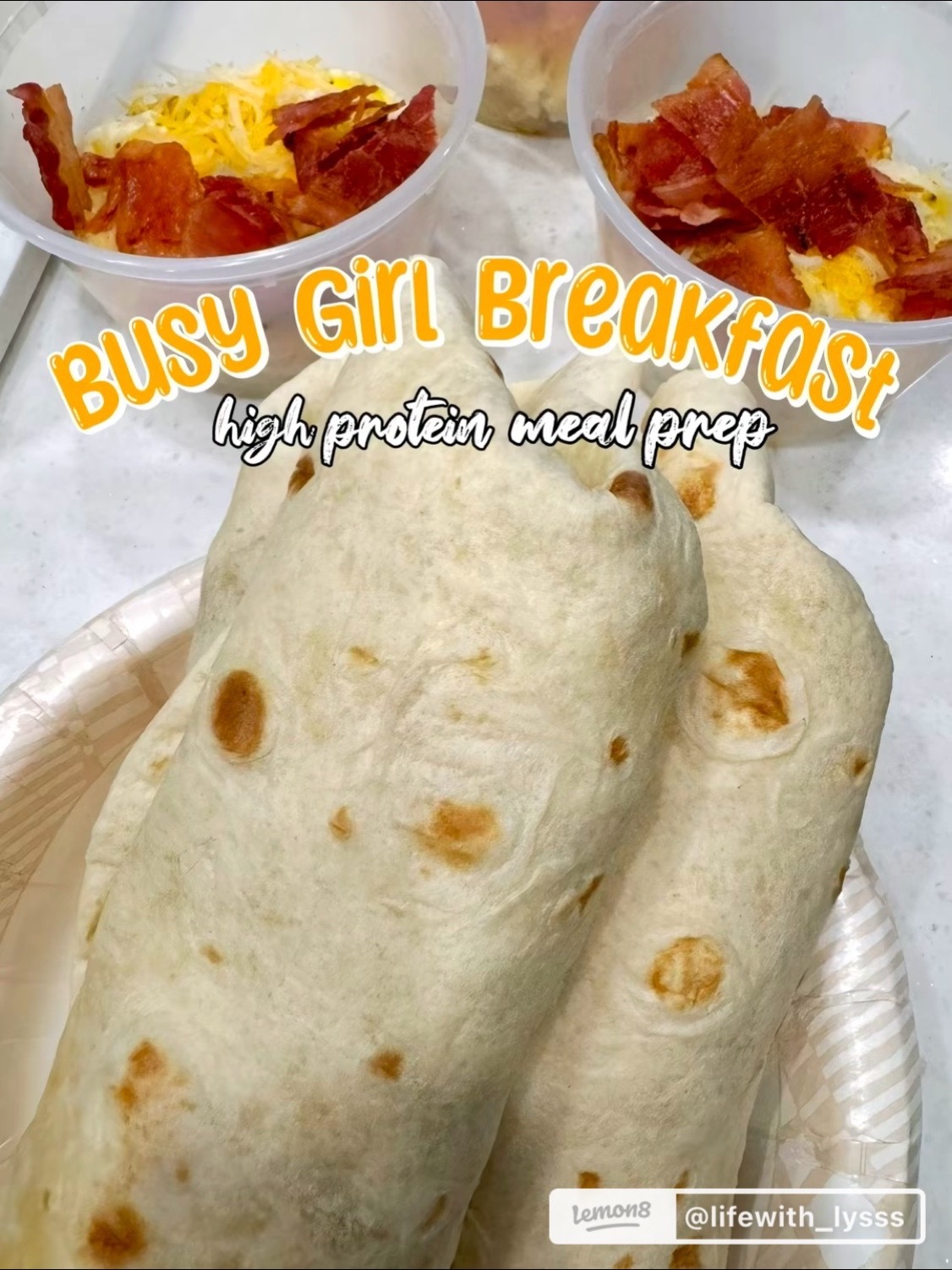 High protein breakfast wrap recipe for you busy girlies! Post credit @Lyss 🩷 | fitness & RV life 🍋🍋 #lemon8 #lemon8us