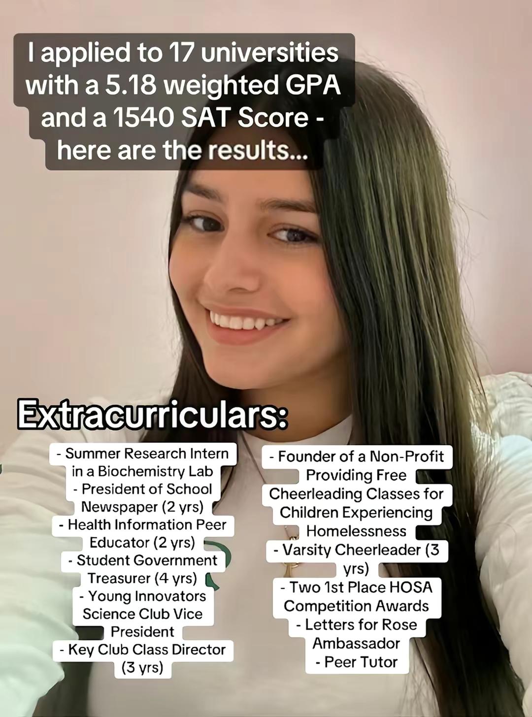 Here are the results from a student who applied to 17 colleges! #collegedecision #collegeapplications #collegeacceptance