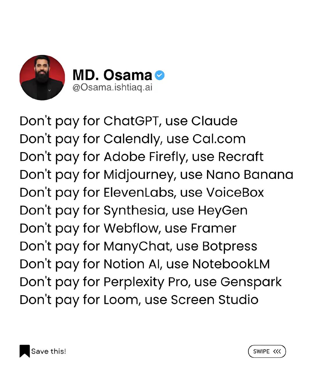 Use the right ones and upgrade your workflow instantly 🚀 Save this & send it to someone still doing everything manually